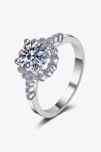 1 Carat Moissanite Rhodium-Plated Halo Ring Silver Rings