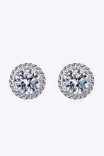1 Carat Moissanite Rhodium-Plated Round Stud Earrings Earrings