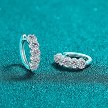 1 carat moissanite zircon sterling silver huggie earrings with five round-cut gems