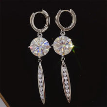 10 carat moissanite 925 sterling silver earrings with sparkling diamonds