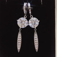 10 carat moissanite sterling silver earrings with diamond accents