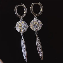 10 carat moissanite 925 sterling silver earrings with diamond solitaires