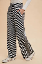 Annie Wear Drawstring Checkered Wide Leg Pants Woman Pants