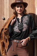 Notched Neck Long Sleeve Blouse Woman Blouses
