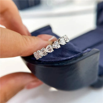 2.1 Carat 925 Sterling Silver Moissanite Heart Ring Silver Rings