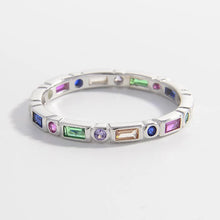 925 Sterling Silver Inlaid Zircon Ring