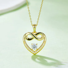 Moissanite 925 Sterling Silver Heart Necklace Gold One Size