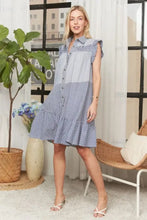 ADORA Button Down Textured Babydoll Dress Woman Casual Dress