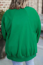 Plus Size Cutout Hem Notched Long Sleeve Sweatshirt Woman Sweatshirts