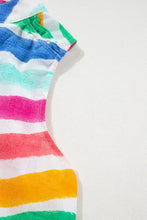 Rainbow Stripes Ruffled Hem Tank Top Tanks & Camis