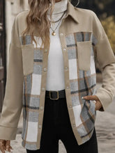 Perfee Plaid Snap Down Long Sleeve Shacket Casual Dresses