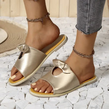Casual Open Toe Cutout Detail Sandals Gold Woman Slippers