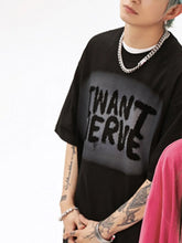 Men's Letter Round Neck Half Sleeve T-Shirt