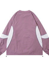 Men's Color Block Letter Round Neck Sweatshirt