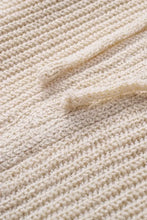 Distressed Zip Up Drawstring Hooded Cardigan Woman Outerwear