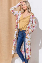 And The Why Floral Kimono Open Front Longline Cardigan Casual Dresses
