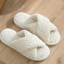 Open Toe Platform Slippers Beige Woman Slippers