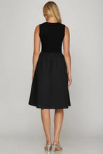 She + Sky Full Size Sleeveless Poplin Woven Midi Dress with Pockets Plus Size