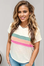 Plus Size Color Block Short Sleeve T-Shirt Woman T Shirts
