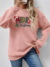 MERRY CHRISTMAS Round Neck Dropped Shoulder Sweatshirt Blush Pink Woman Sweatshirts