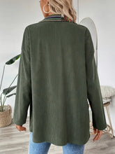 Snap Down Long Sleeve Jacket with Chest Pockets Woman Outerwear