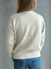 Button Up Round Neck Long Sleeve Cardigan Woman Outerwear