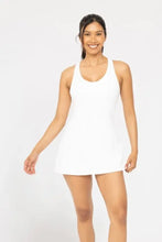 MONO B Twist Racerback Fit-and-Flare Dress WHITE Woman Activewear