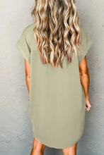 Collared Neck Short Sleeve Mini Dress Casual Dresses