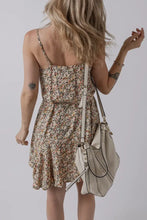 Boho Floral Printed Tie Waist Flared Sundress Casual Dresses
