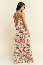 Davi & Dani Contrast Ring Lace Layered Ruffle Maxi Cami Dress Casual Dresses