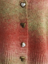 Gradient Heart Shape Button V-Neck Cardigan Woman Outerwear