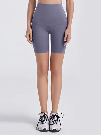 Wide Waistband Sports Shorts Lavender Woman Activewear