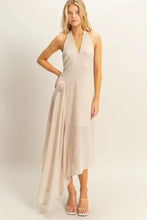 HYFVE Chiffon Halter Asymmetrical Hem Dress CHAMPAGNE Casual Dresses