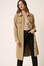 Mittoshop Acid Wash French Terry Longline Shacket Woman Outerwear