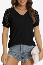 Short Sleeve V-Neck Tee Black