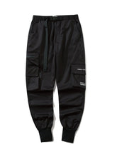 Men's Plus Size Casual Cargo Joggers with Elastic Cuffs Black