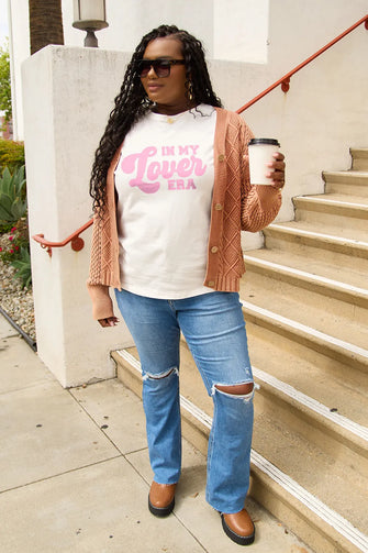 Simply Love Full Size IN MY LOVER ERA Round Neck T-Shirt White