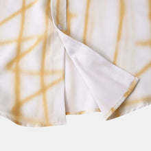 Men's Plus Size Abstract Lines Print Short Sleeve Summer Casual Shirt