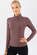 Mock Neck Quarter Zip Active T-Shirt Dusty Pink