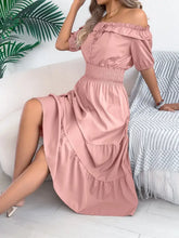 Smocked Off-Shoulder Tiered Dress Casual Dresses