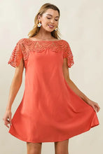 BiBi Crochet Lace Yoke Detailed Wrinkled Dress APRICOT Casual Dresses