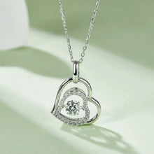 Moissanite 925 Sterling Silver Heart Necklace Silver One Size