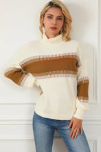 Contrast Turtleneck Long Sleeve Sweater Sweater Pullovers