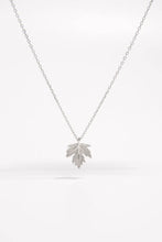 925 Sterling Silver Zircon Maple Leaf Necklace Silver One Size