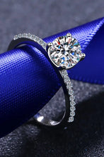 1 Carat Moissanite Rhodium-Plated Side Stone Ring Rings