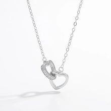 925 Sterling Silver Inlaid Zircon Heart Necklace Silver One Size