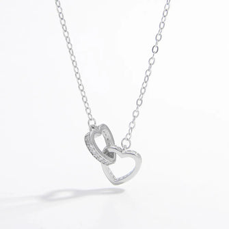 925 Sterling Silver Inlaid Zircon Heart Necklace Silver One Size
