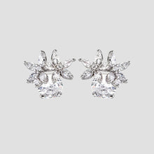 Zircon 925 Sterling Silver Flower Stud Earrings