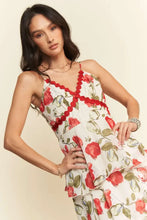 Davi & Dani Contrast Ring Lace Layered Ruffle Maxi Cami Dress Casual Dresses