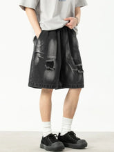 Men's Plus Size Distressed Denim Shorts